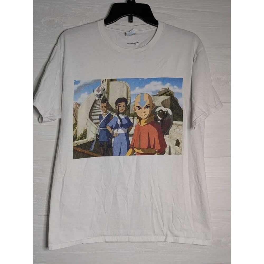 Avatar The Last Airbender White Anime Graphic T-Shirt Nickelodeon Size Medium M